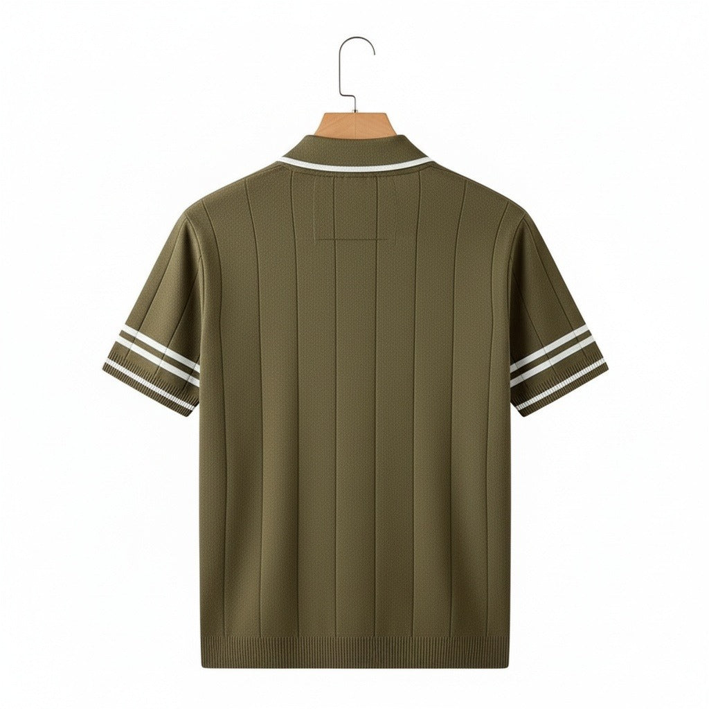 Men's Polo Short Sleeve - Olive Green - Fabric Detail