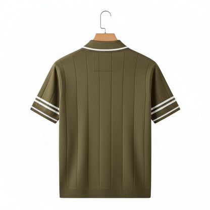 Men's Polo Short Sleeve - Olive Green - Fabric Detail