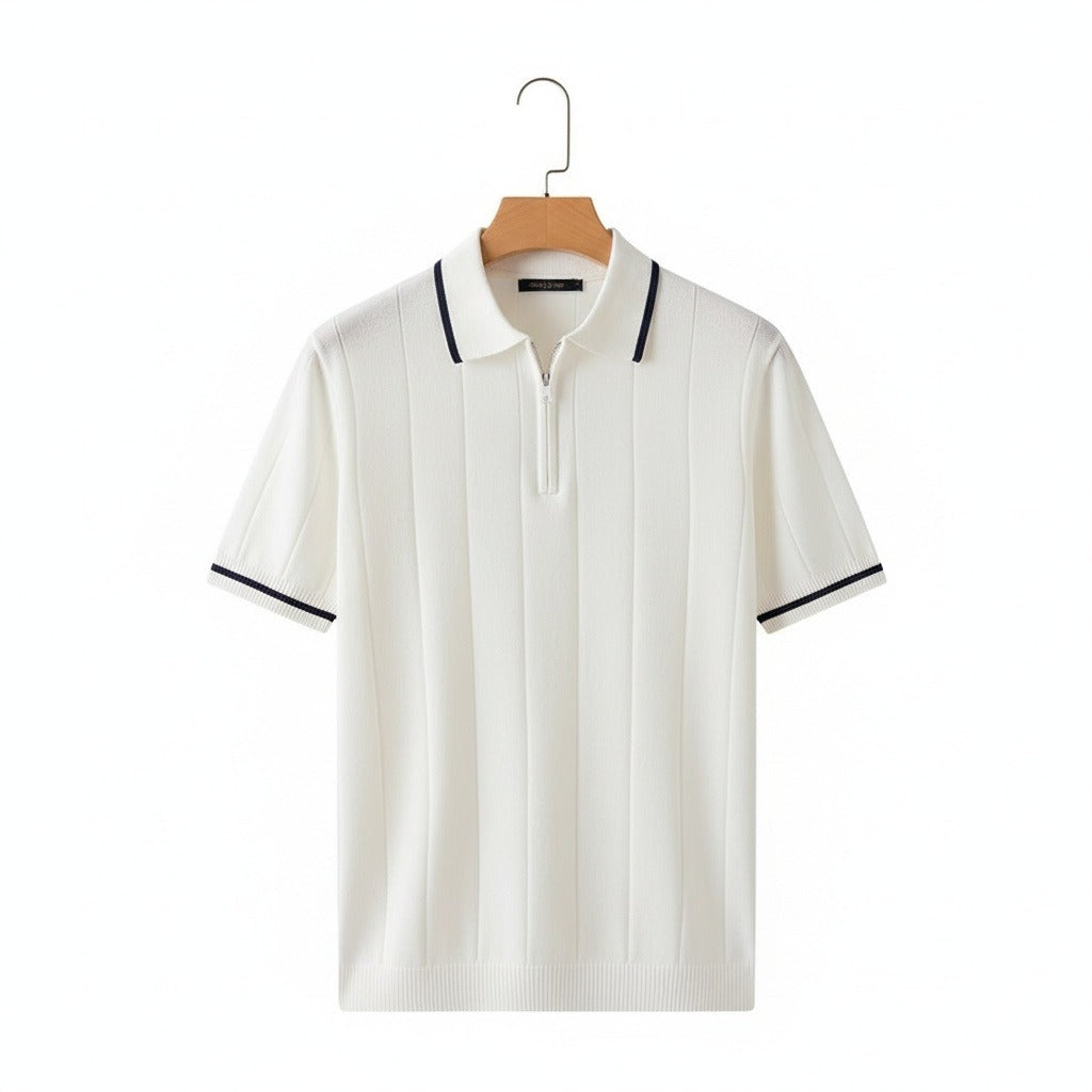 Men's Polo Short Sleeve - Crisp White - Front View
