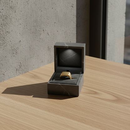 Mens Square Signet Ring - Matte Gold - Lifestyle Inspiration