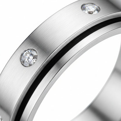 Mens Stainless Steel Rings - Silver - Texture Close Up