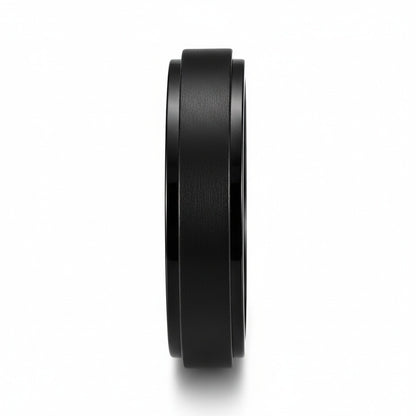 Mens Stainless Steel Rings - Onyx - Fabric Detail