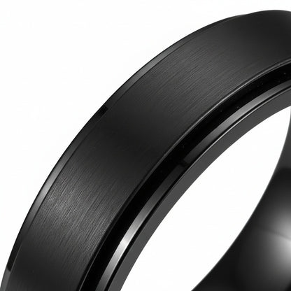 Mens Stainless Steel Rings - Onyx - Texture Close Up