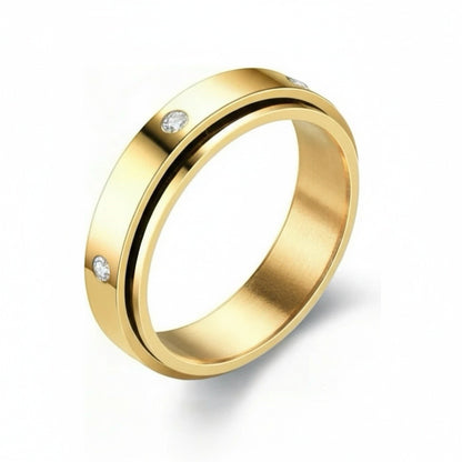 Mens Stainless Steel Rings - Brass - Front View