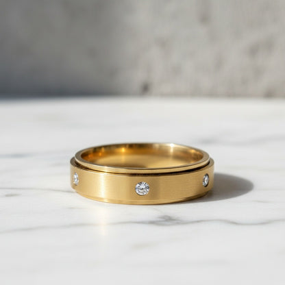 Mens Stainless Steel Rings - Brass - Back View