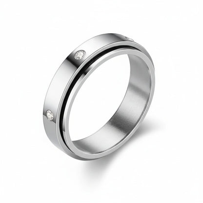 Mens Stainless Steel Rings - Silver - Front View