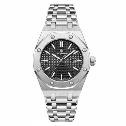 Mens Stainless Steel Watch - Brushed Chrome - Front View