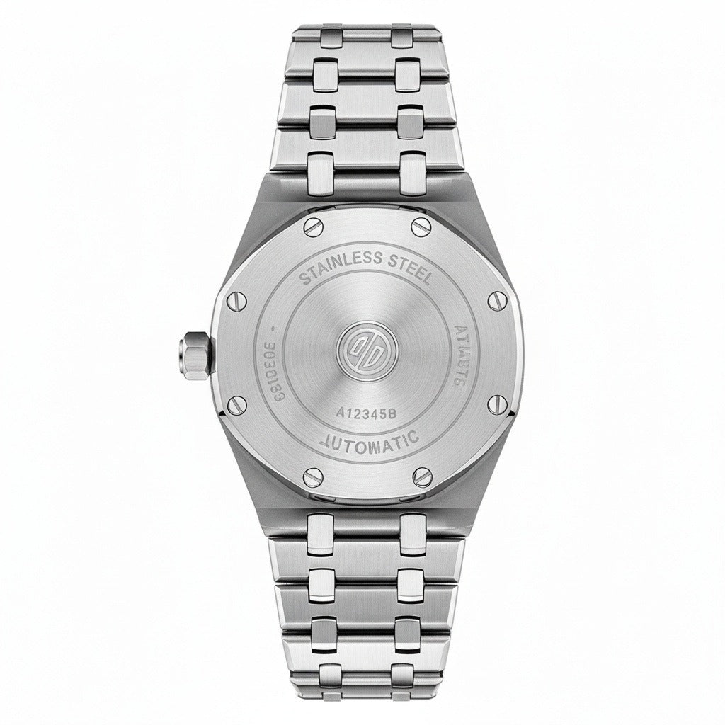 Mens Stainless Steel Watch - Brushed Chrome - Fabric Detail