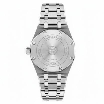 Mens Stainless Steel Watch - Brushed Chrome - Fabric Detail