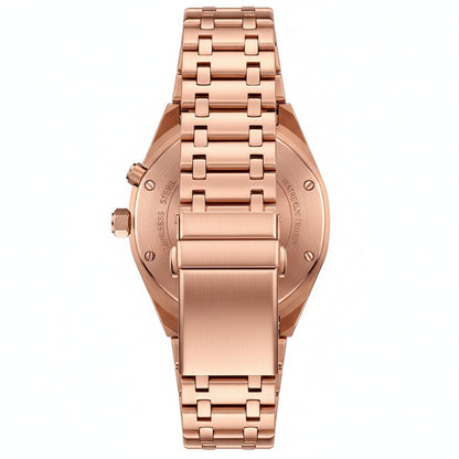 Mens Stainless Steel Watch - Copper Bronze - Fabric Detail
