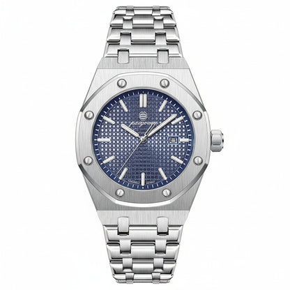 Mens Stainless Steel Watch - Sterling Silver - Front View