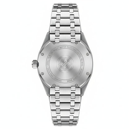 Mens Stainless Steel Watch - Sterling Silver - Fabric Detail