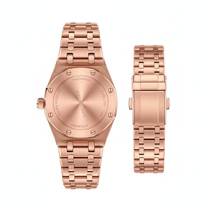 Mens Stainless Steel Watch - Rose Gold - Fabric Detail