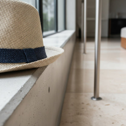Men's Straw Hat - Natural - Back View
