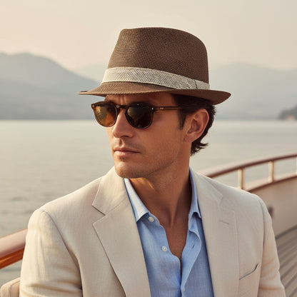 Men's Straw Hat - Java - Angled Shot