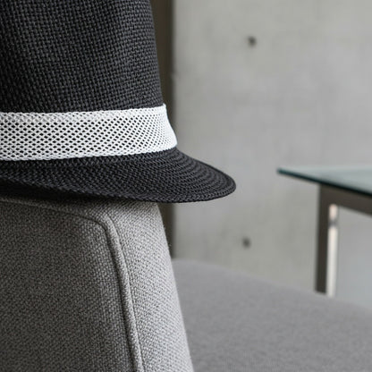 Men's Straw Hat - Charcoal - Back View