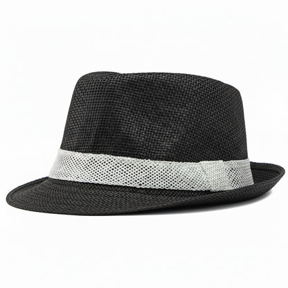 Men's Straw Hat - Charcoal - Fabric Detail