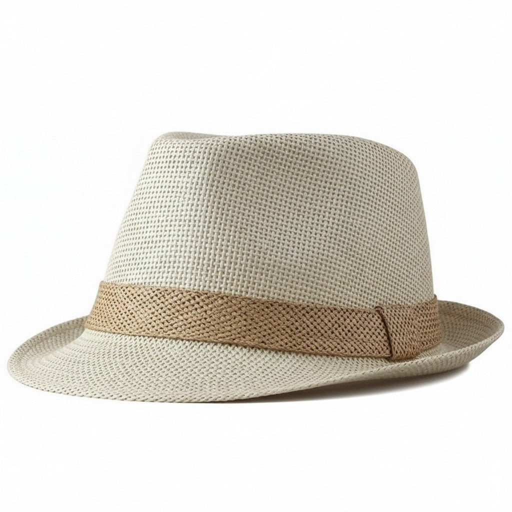 Men's Straw Hat - Ecru - Front View