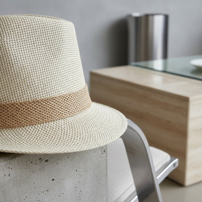 Men's Straw Hat - Ecru - Back View