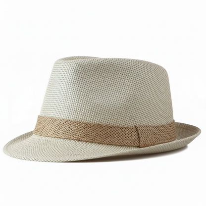 Men's Straw Hat - Ecru - Fabric Detail