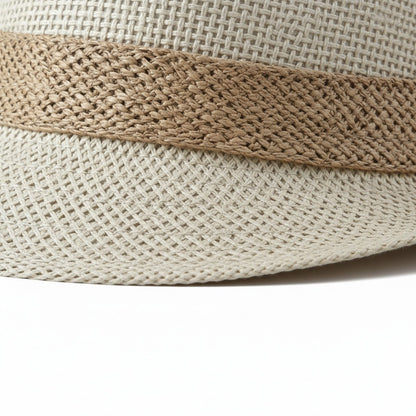 Men's Straw Hat - Ecru - Texture Close Up