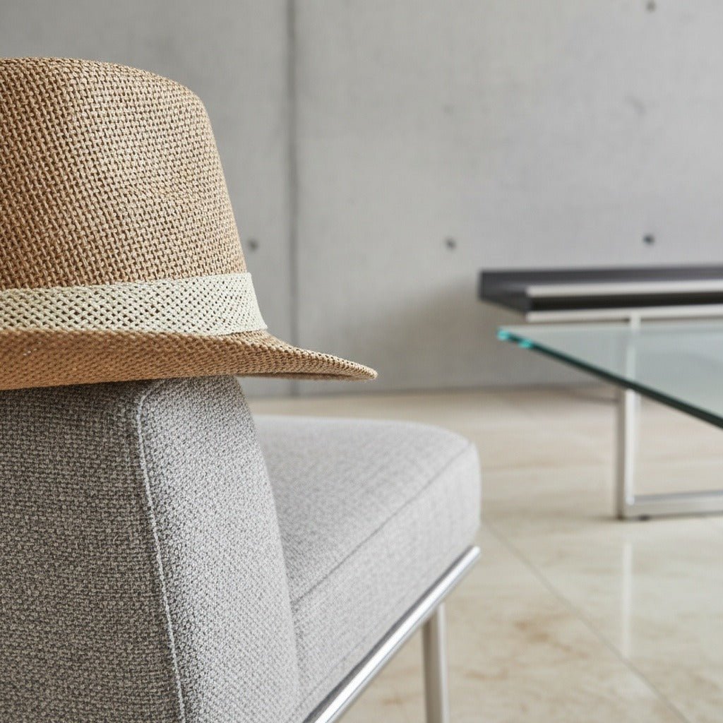 Men's Straw Hat - Straw - Back View