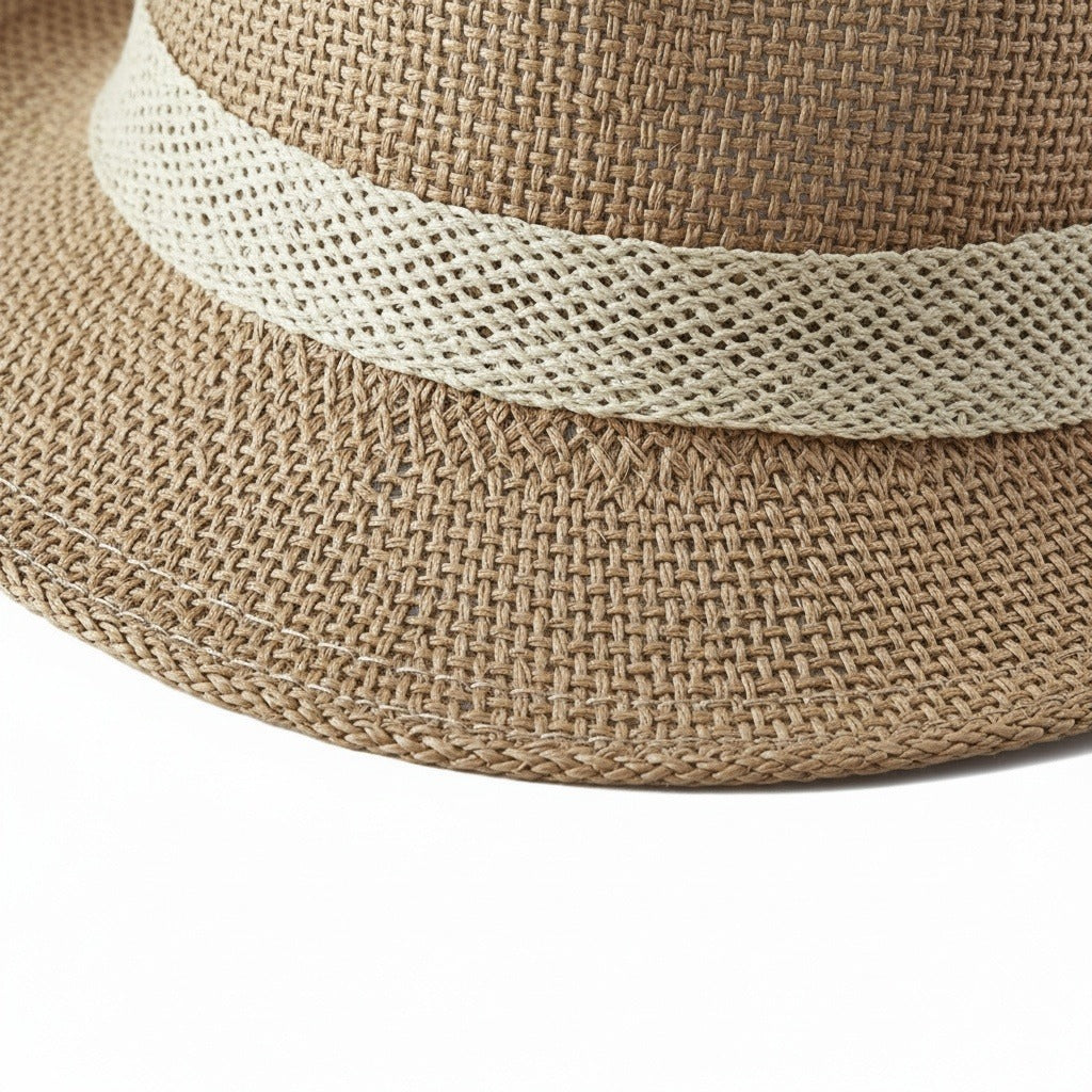 Men's Straw Hat - Straw - Texture Close Up