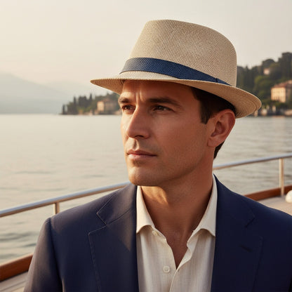 Men's Straw Hat - Natural - Angled Shot
