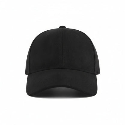 Mens Suede Cap - Black - Front View