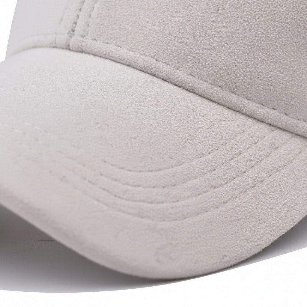 Mens Suede Cap - Off-White - Texture Close Up