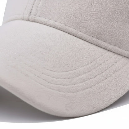 Mens Suede Cap - Off-White - Texture Close Up