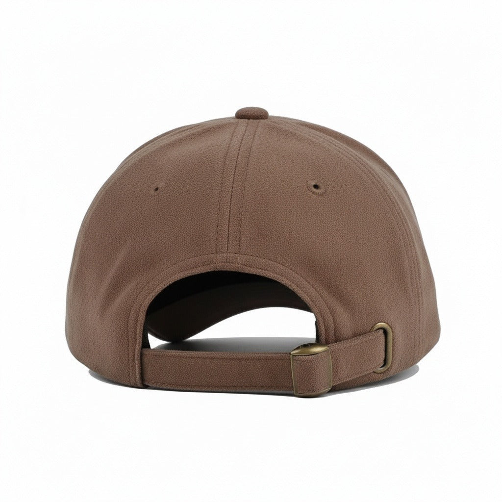 Mens Suede Cap - Brown - Fabric Detail