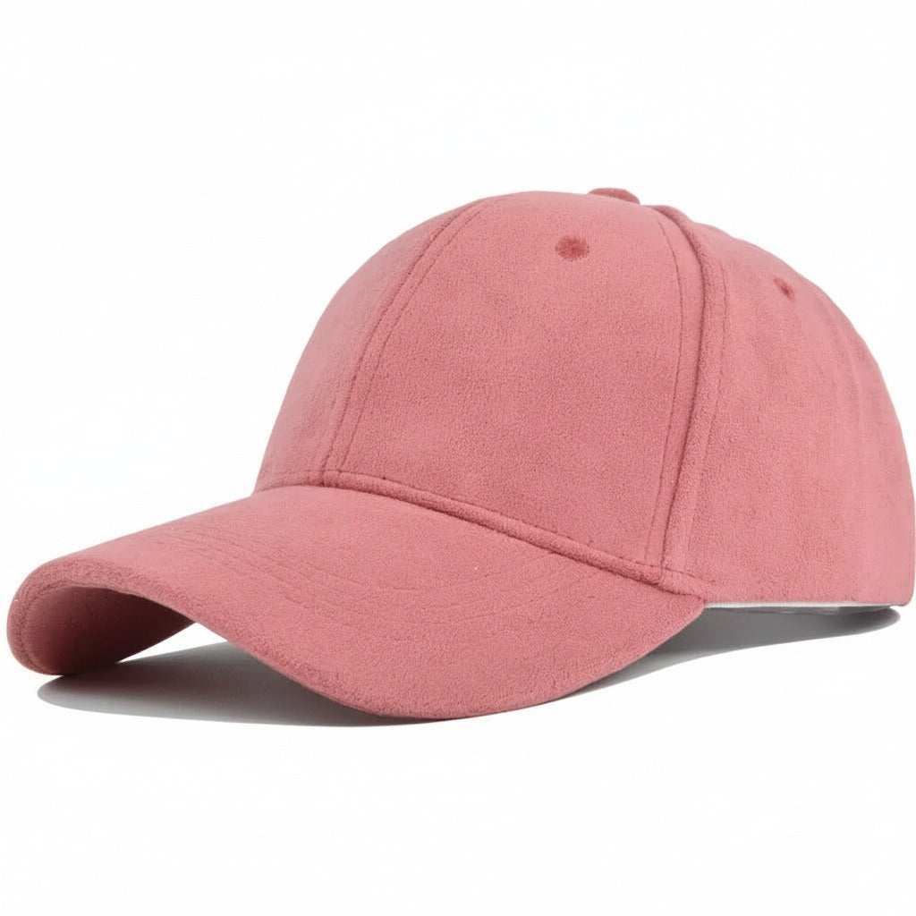 Mens Suede Cap - Rosewood - Front View