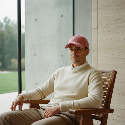 Mens Suede Cap - Rosewood - Side Profile