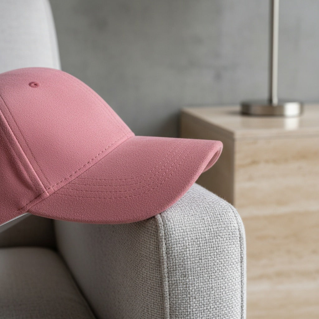Mens Suede Cap - Rosewood - Back View