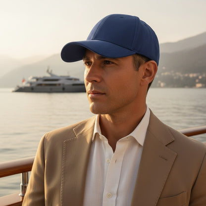 Mens Suede Cap - Royal Blue - Angled Shot