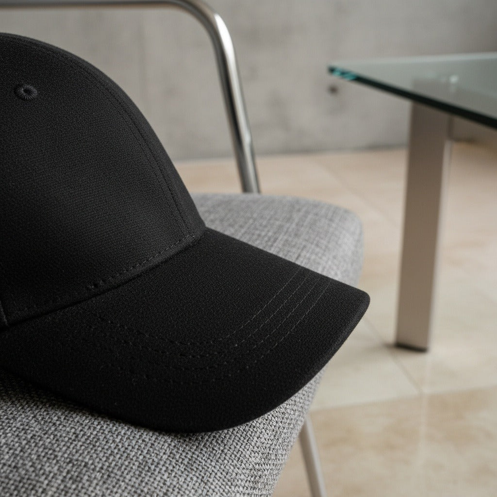 Mens Suede Cap - Black - Back View