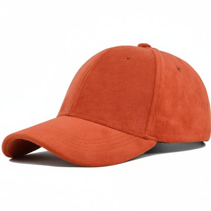 Mens Suede Cap - Rust - Front View