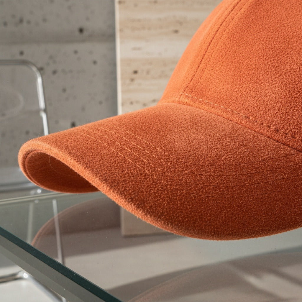 Mens Suede Cap - Rust - Back View