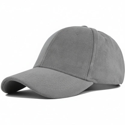 Mens Suede Cap - Charcoal - Front View