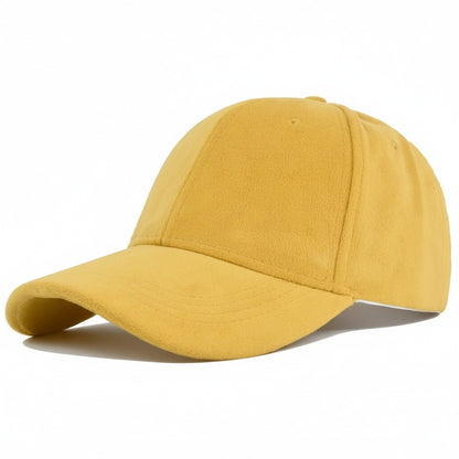 Mens Suede Cap - Goldenrod - Front View