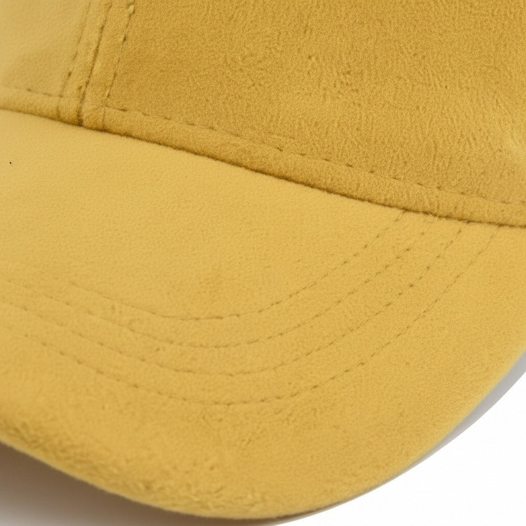 Mens Suede Cap - Goldenrod - Texture Close Up