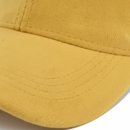 Mens Suede Cap - Goldenrod - Texture Close Up