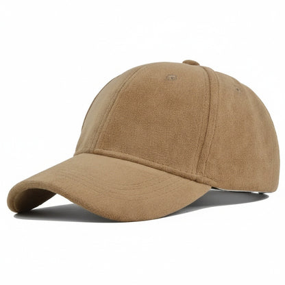 Mens Suede Cap - Tan - Front View