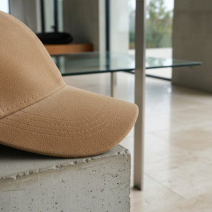 Mens Suede Cap - Tan - Back View