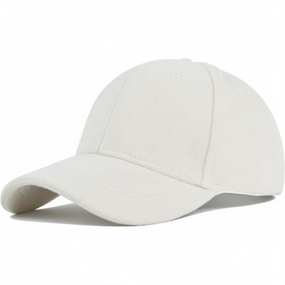 Mens Suede Cap - Ivory - Front View