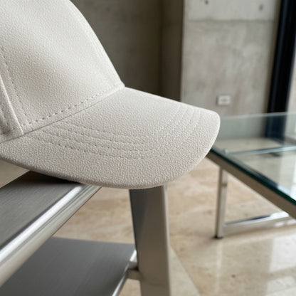 Mens Suede Cap - Ivory - Back View