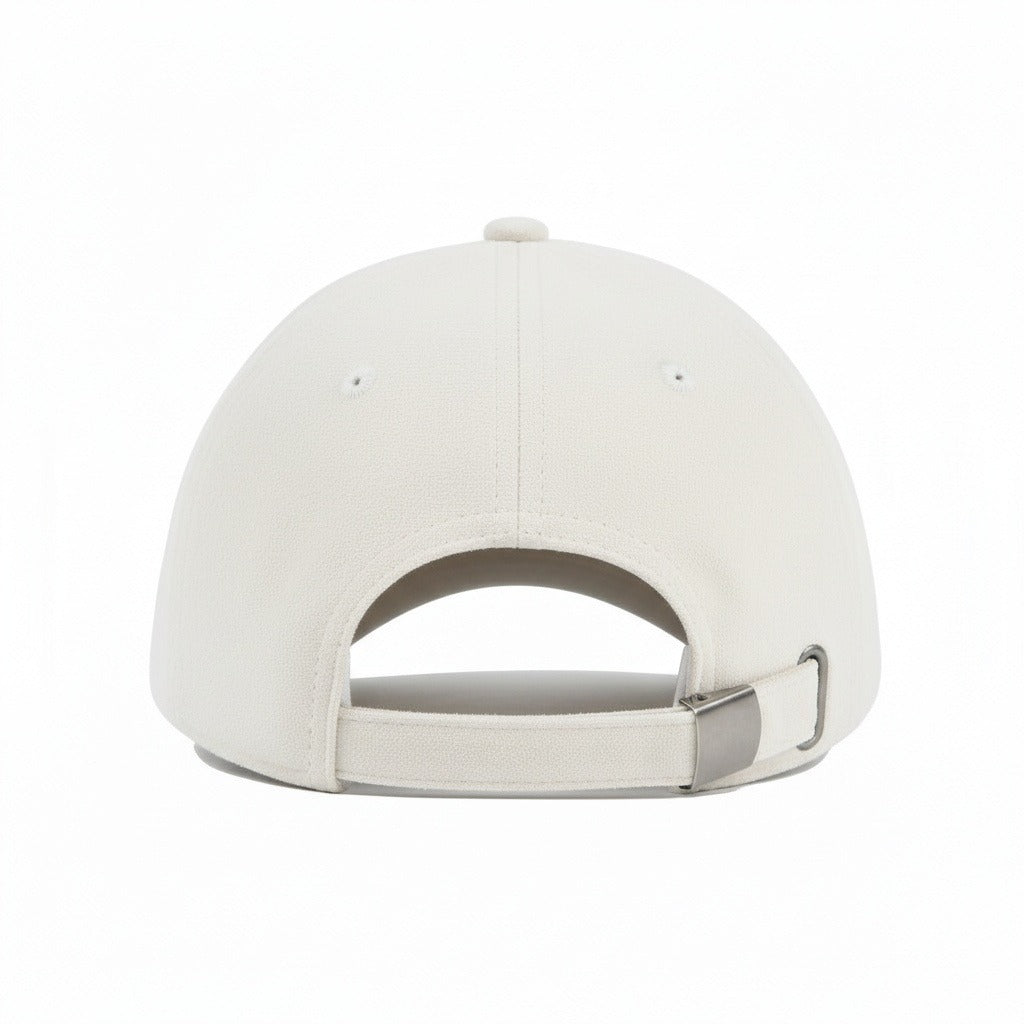 Mens Suede Cap - Ivory - Fabric Detail