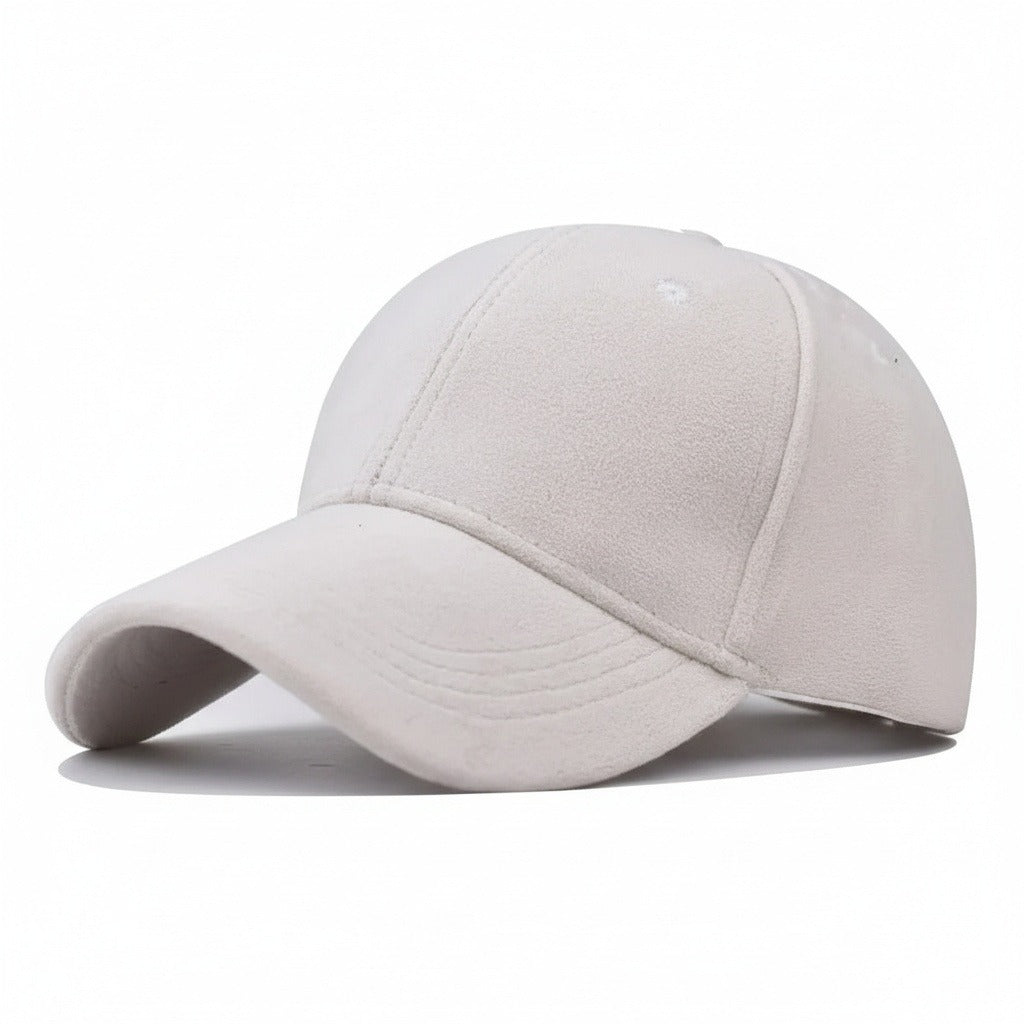 Mens Suede Cap - Off-White - Front View