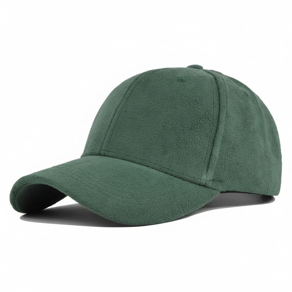 Mens Suede Cap - Forest Green - Front View